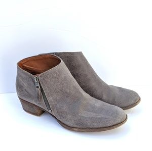 Lucky Brand Gray Leather Ankle Bootie Size 10